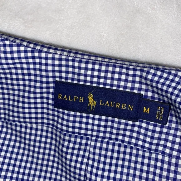 NEW Ralph Lauren Classic Fit Gingham Stretch Poplin Button Up Shirt - Picture 6 of 6